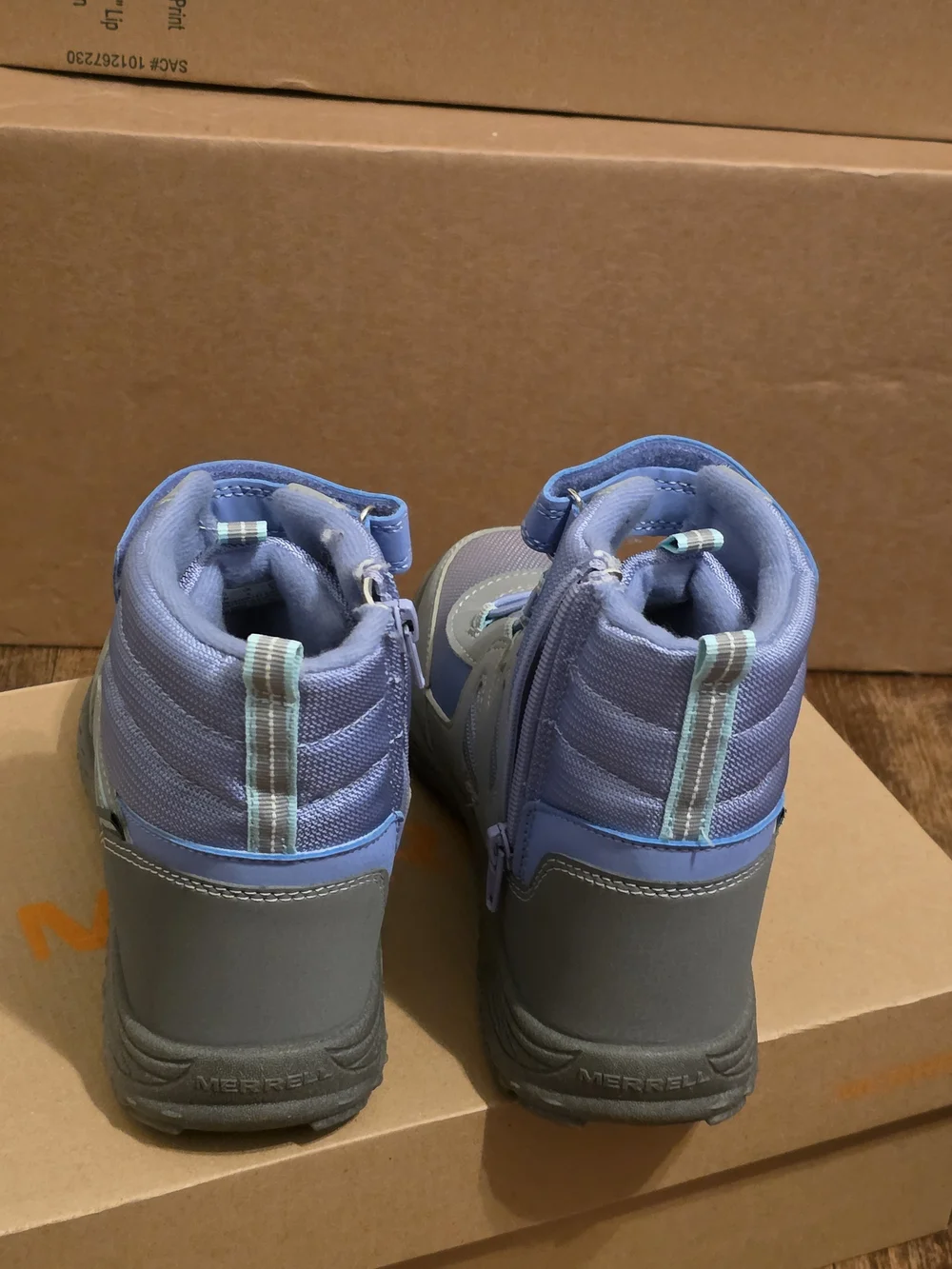 Merrell Kids Lavender and Gray Rain & Snow Boots